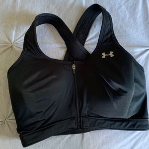 Under Armour Zip-Up Black Sports Bra